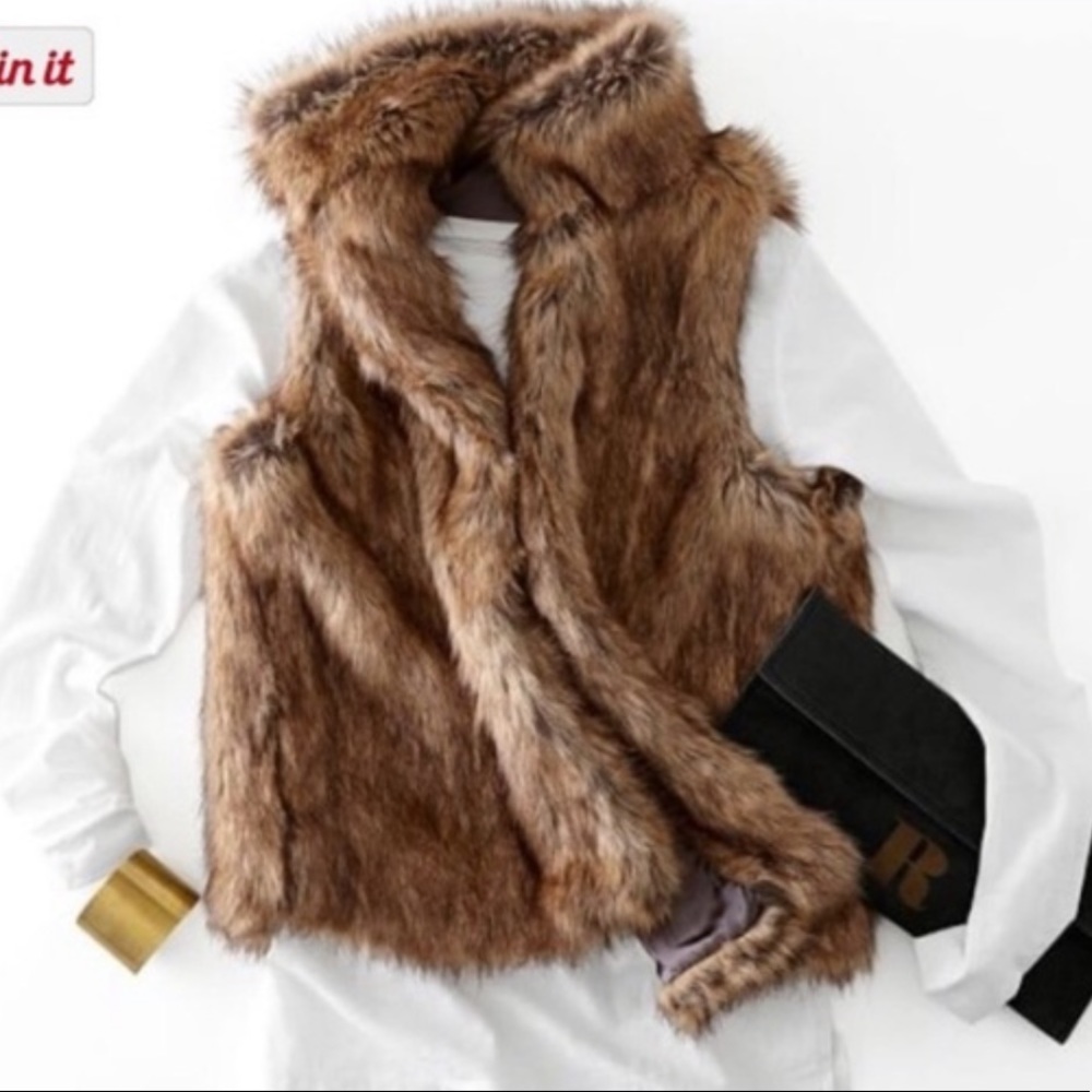 Mark and Graham Faux Fur Vest XS